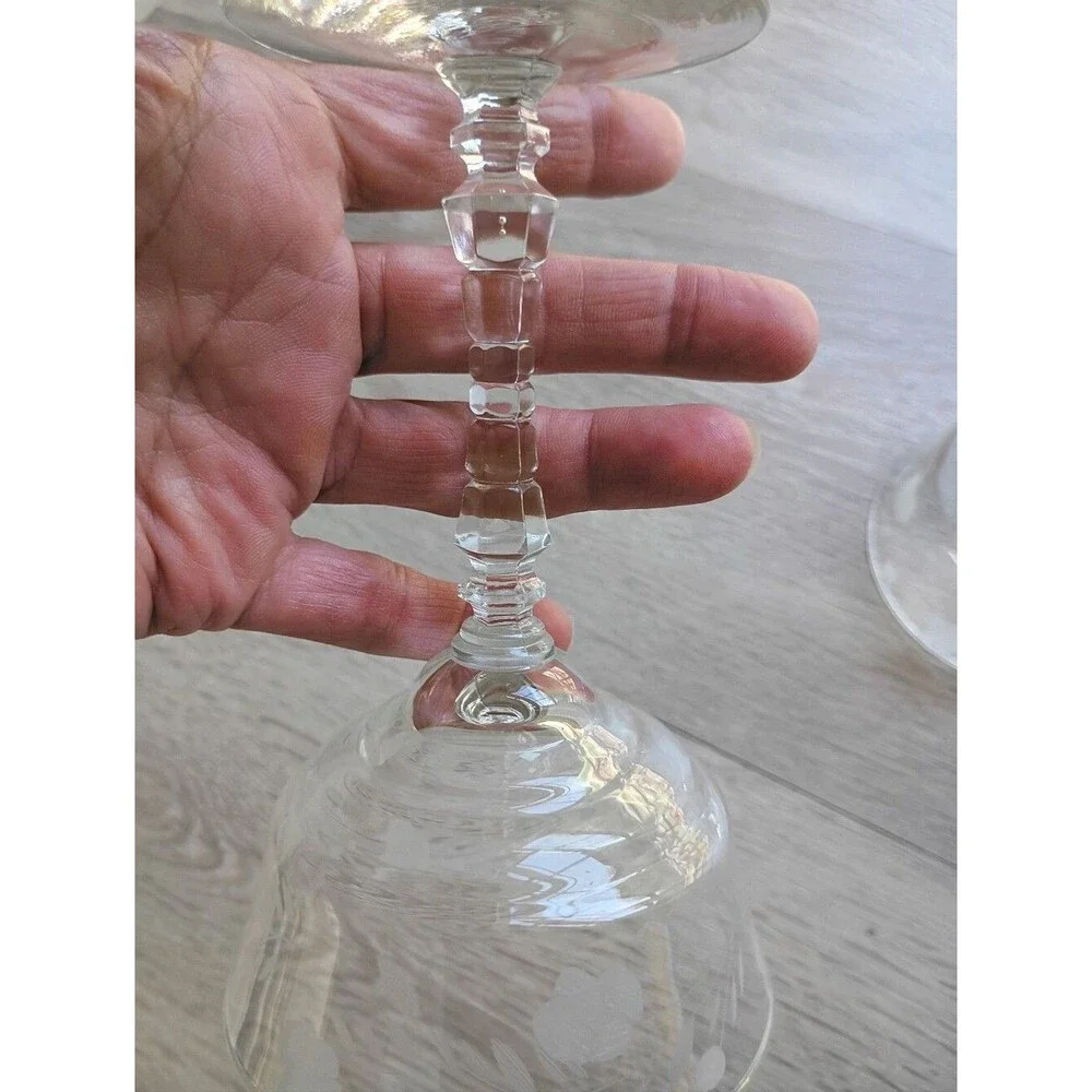 Libbey Rock Sharpe Crystal Champagne Glasses Sherbet Bowl 6 1/8
